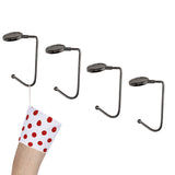 4 PCS 30mm Metal Straight Hooks for Christmas Stockings and Bags Black