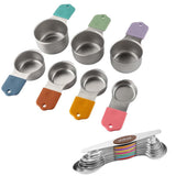 Measuring Cups & Spoons Set Heavy Duty Stainless Steel Fits in Spice Jars for Baking & Cooking