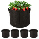 5 Pcs Gallon Grow Bags Thickened Nonwoven Fabric Pots for Fruit Flowers and Vegetables