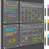 4Pcs Calendar for Refrigerator Whiteboard Fridge Wall Planners Chalkboard Apartment Decor