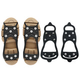 2 Pairs Ice Snow Anti Slip Spikes Grips Grippers Crampons Cleats For Hike Shoes Boot
