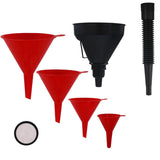 5Pcs Set Plastic Oil Funnels for Car Flexible Funnel with Hose for Gas Fuel Liquid Transfer