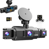 4-Channel Dash Cam Front Rear Left Right Car Camera with App Control and G-Sensor