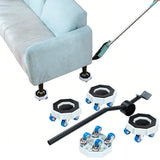 Universal Furniture Mover Wheel Set with Sliding Base and Lifting Rod