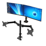 Double Arm Desk Mount Bracket Dual Monitor Stand for 13-27Inch Monitors
