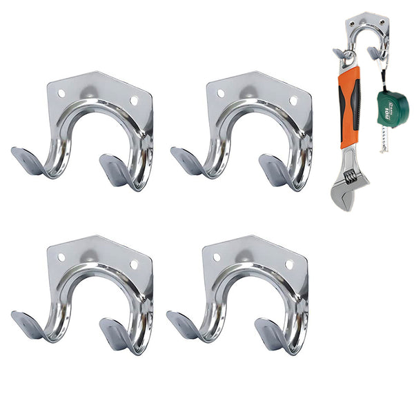 4Pcs Tool Hanger Hooks with Screws Wall Mounted Garage Hooks Tool Organizer for Home Garden