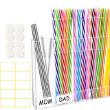 Door Mounted Acrylic Straw Holder Set for Cabinet Door Tumbler Straw Storage Organizer