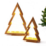 2Pcs Wooden Christmas Tree Decor with Lights Christmas Holiday Decorations
