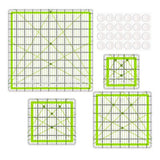4Pcs Quilting Rulers,Sewing Ruler Quilting Square Templates Green