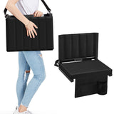 Foldable Stadium Chair with Shoulder Strap and Storage Pocket Comfortable Outdoor