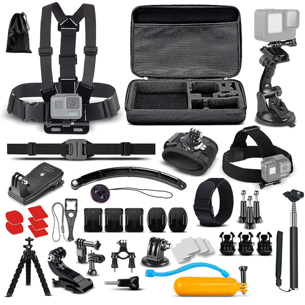 50-in-1 Action Camera Accessory Kit Compatible with GoPro Hero 10/9/8/7, GoPro Max, Insta360,  DJI Osmo Action, AKASO
