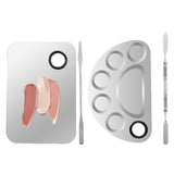 Stainless Steel Makeup Mixing Palette Set with Spatulas