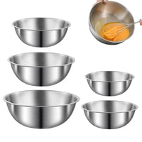 5PCS Stainless Steel Mixing Bowls Set for Kitchen Baking and Meal Prep