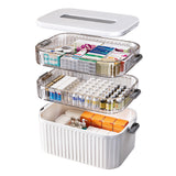 4 Layer Clear Craft Storage Box Detachable with Carry Handle