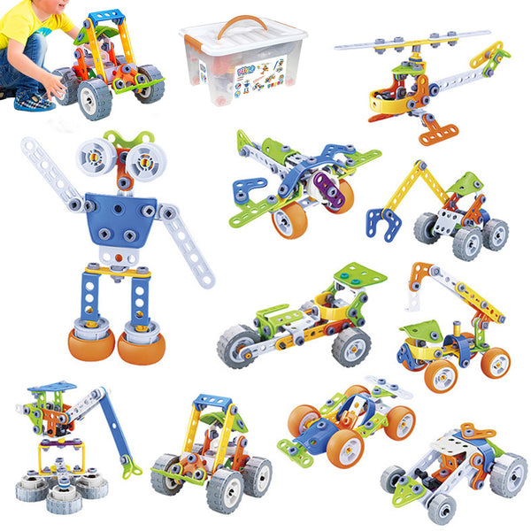 10-in-1 STEM Building Toys for Boys & Girls Ages 4+ – Birthday Gift Set