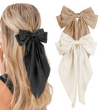 3-Piece Large Bow Ribbon Hair Clip Set for Women and Girls – Fashion Hair Accessories