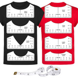 9Pcs Tshirt-Ruler Guide to Center Vinyl Transparent V-Neck Round Ruler for Heat Press Printing