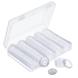 100 Pieces 30mm Coin Capsules Coin Holders Round Coin Protectors with Storage Organizer Box for Coin Collection Supplies