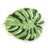 Non Slip Cute Monstera Bath Mat Green Leaf Bath Mat for Bathroom