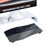 Rechargeable Dual Mode Bluetooth Keyboard 111 Keys with Wrist Rest