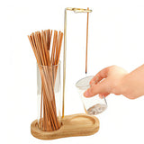 Figure Eight Glass Incense Holder with Ash Catcher for Meditation Decor