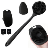 4 PCS Silicone Bath Brush Set with Long Handle Brush