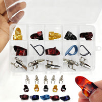 15PCS Finger Pick Set for Guitar – Includes 15-Grid Storage Case Box