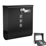Wall Mounted Large Metal Mailbox with Key Lock Rust-Resistant Parcel Box