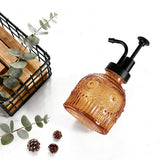 8 Oz Glass Soap Dispenser Vintage with Black Pump Kitchen Bathroom