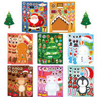 16Pcs Kids Christmas Stickers – DIY Stocking Stuffers Crafts and Christmas Decorations