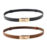 Skinny Belts for Women – PU Leather Adjustable Waist Belt for Dresses Pants & Jeans