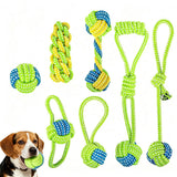 7Pcs Dog Rope Chew Toys – Durable Knot Balls for Puppies Training and Teething