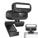 4K Webcam for PC with Microphone & Light & Privacy Cover for Streaming Video Calls