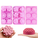 3 PCS Flower Shaped Silicone DIY Handmade Soap Mold US Seller