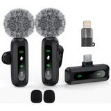 Wireless Lavalier Microphone Mini Clip-on Mics for Android Phone Tablet PC