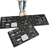 2-Piece Leather Kitchen Floor Mat Set