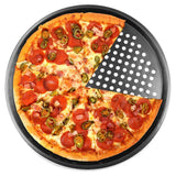 Non-Stick Pizza Pan Carbon Steel Crisper Tray Round Oven Bakeware with Vent Holes 24cm Style 1