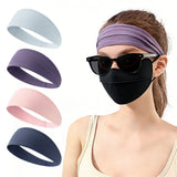 4-Pack Wide Elastic Fitness Sweat Headbands for Workout Yoga & Sports