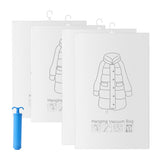 4Pcs Large Hanging Vacuum Seal Garment Bags for Clothing with Pump