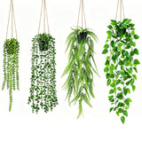 4 PCS Fake Plants Hanging Artificial Hanging Plants for Wall Room Balcony Office