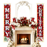 Festive Merry Christmas Door Banner with Hanging Rope Decoration