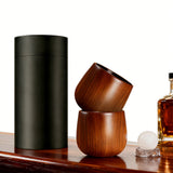 2PCS Wooden Bourbon Whiskey Glasses Tumbler Set – Gifts for Men