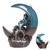 Moon Backflow Incense Holder Ceramic Waterfall Incense Burner for Home Decor