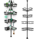 Adjustable No-Drill Floor-to-Ceiling Corner Shower Caddy Bathroom Storage Rack