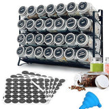 4 Tier Carbon Steel Spice Rack with Optional 28 Jars Labels and Tools