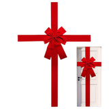 Christmas Door Bow Red Velvet Style with 420x200cm Polyester Straps