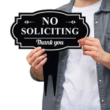 No Soliciting Garden Stake 43x40cm Metal Yard Lawn Decorative Sign