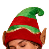 Christmas Elf Santa Hat for Adults with Bent Horns and Ears