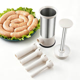 Sausage Machine Meat Filler Stuffer Funnel Hand Operated with 4 Tubes