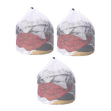 3Pcs Extra Large Mesh Laundry Bags Wash Bags with Drawstring for Bed Linen Coats Jackets